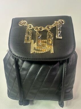 NEW Women’s Bebe Wyatt Small Backpack Bag w/Gold Logo